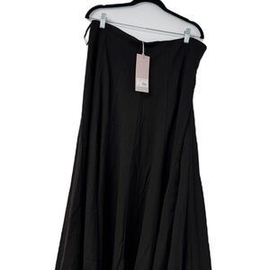 Women’s NWT Georgette Black Maxi Skirt  Elegant Flow stone paneled XL